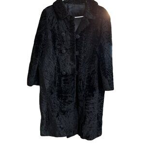 Vintage black button front collared coat